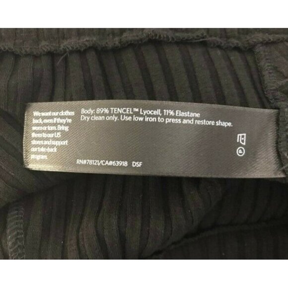 EILEEN FISHER Textured Stretch Rib Ankle Pants Size PP Black Lyocell Elastane - Picture 6 of 9